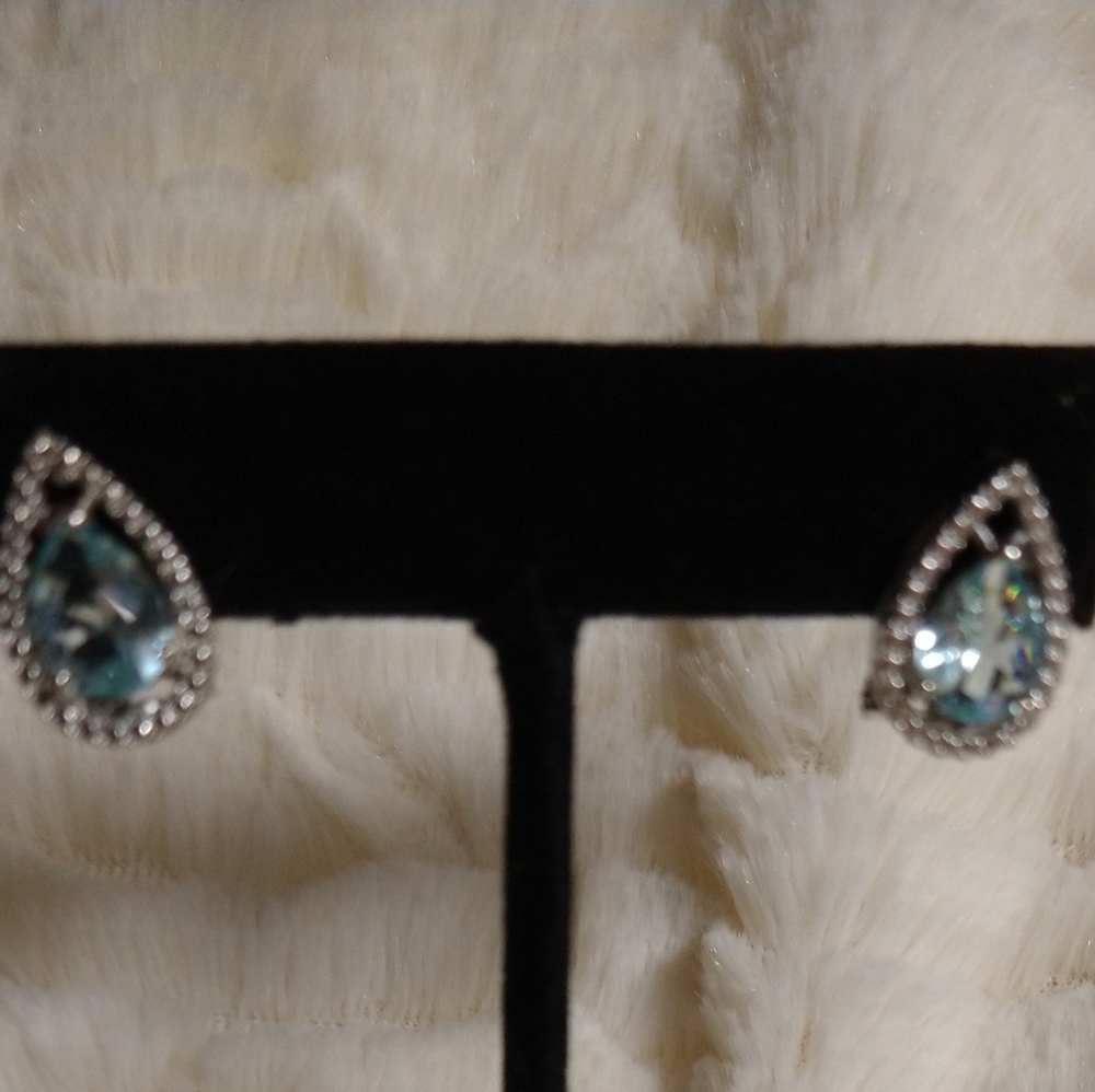 Blue gem stone earrings
